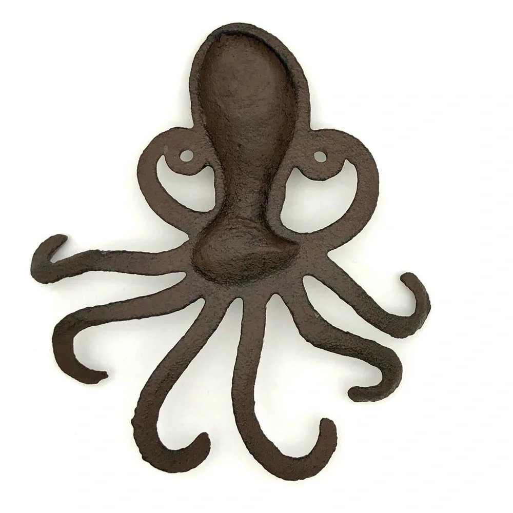 Nautical Cast Iron Wall Hooks Seahorse Octopus Tentacle Whale Ocean Beach